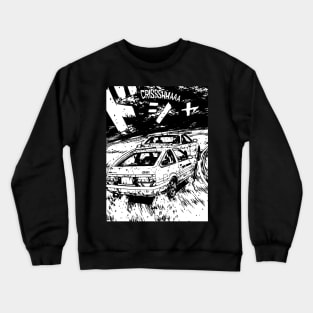 Japanese Drift Racer AE86 Drifting Car Anime Manga Eurobeat Intensifies Aesthetic #4 Crewneck Sweatshirt